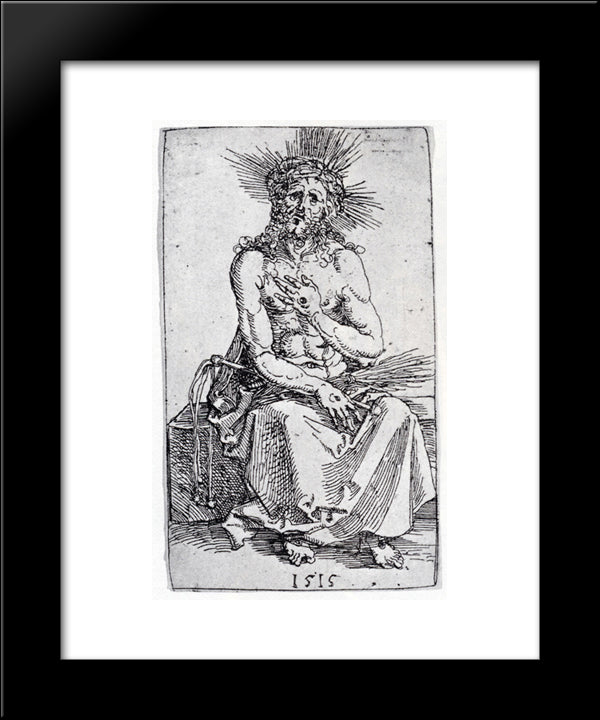 Man Of Sorrows, Seated 20x24 Black Modern Wood Framed Art Print Poster by Durer, Albrecht