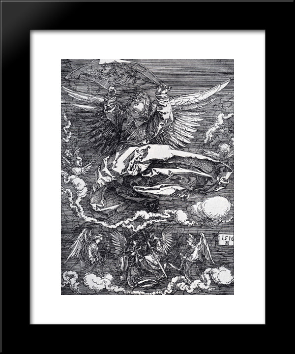 Sudarium Spread Out By An Angel 20x24 Black Modern Wood Framed Art Print Poster by Durer, Albrecht