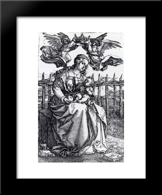 Madonna Crowned By Two Angels 20x24 Black Modern Wood Framed Art Print Poster by Durer, Albrecht