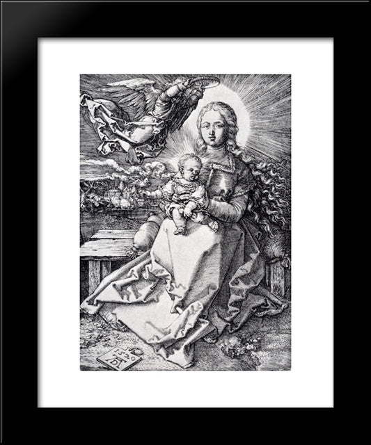 Madonna Crowned By An Angel 20x24 Black Modern Wood Framed Art Print Poster by Durer, Albrecht