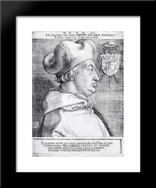 Cardinal Albrecht Of Brandenburg 20x24 Black Modern Wood Framed Art Print Poster by Durer, Albrecht