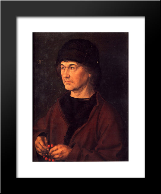 Portrait Of Albrecht Durer The Elder 20x24 Black Modern Wood Framed Art Print Poster by Durer, Albrecht