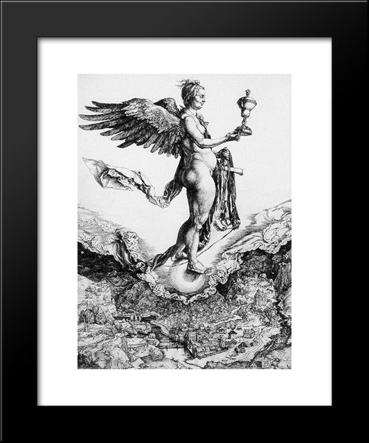 Nemesis 20x24 Black Modern Wood Framed Art Print Poster by Durer, Albrecht