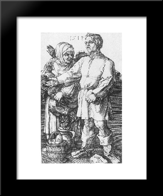 Peasants At The Market 20x24 Black Modern Wood Framed Art Print Poster by Durer, Albrecht