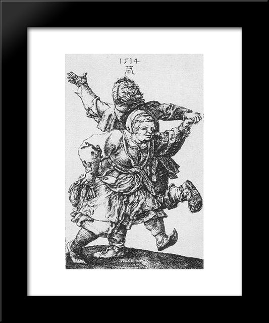Dancing Peasants 20x24 Black Modern Wood Framed Art Print Poster by Durer, Albrecht