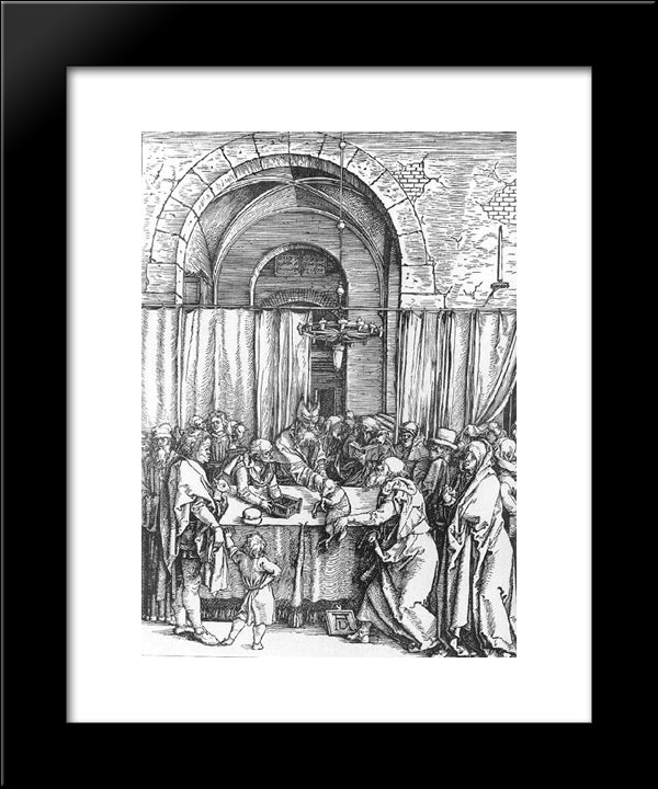 Refusal Of Joachim'S Offer 20x24 Black Modern Wood Framed Art Print Poster by Durer, Albrecht