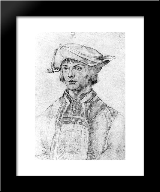 Portrait Of Lucas Van Leyden 20x24 Black Modern Wood Framed Art Print Poster by Durer, Albrecht