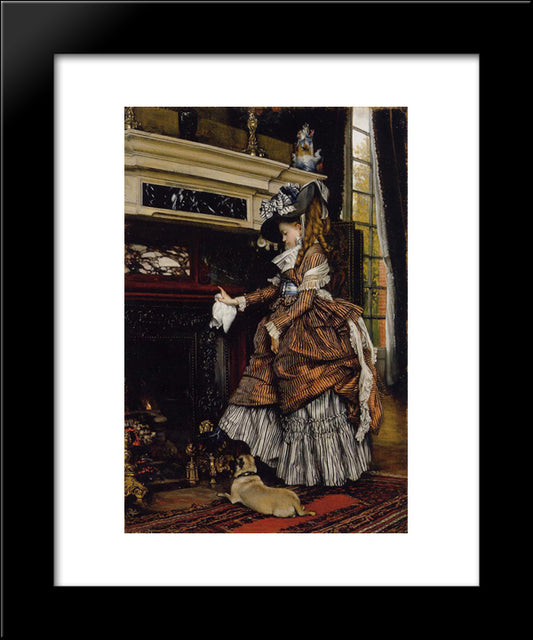The Fireplace 20x24 Black Modern Wood Framed Art Print Poster by Tissot, James