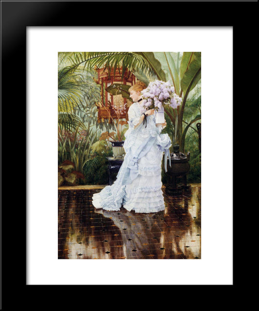 The Bunch Of Violets 20x24 Black Modern Wood Framed Art Print Poster by Tissot, James