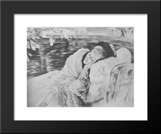 Une Convalescente 20x24 Black Modern Wood Framed Art Print Poster by Tissot, James