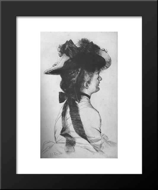 The Rubens Hat 20x24 Black Modern Wood Framed Art Print Poster by Tissot, James