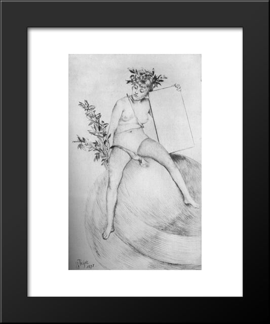 Second Frontispiece (Sitting On The Globe) 20x24 Black Modern Wood Framed Art Print Poster by Tissot, James