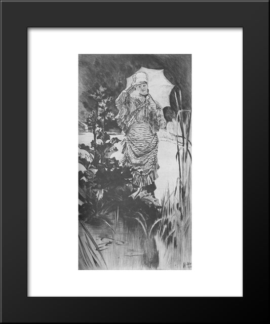 Matinee De Printemps 20x24 Black Modern Wood Framed Art Print Poster by Tissot, James