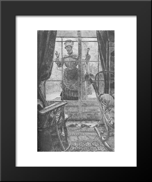 Femme A La Fenetre 20x24 Black Modern Wood Framed Art Print Poster by Tissot, James