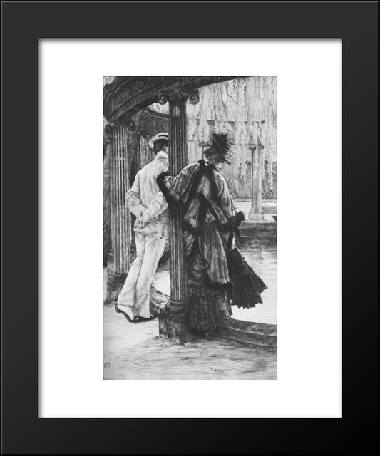 Lover'S Tiff 20x24 Black Modern Wood Framed Art Print Poster by Tissot, James