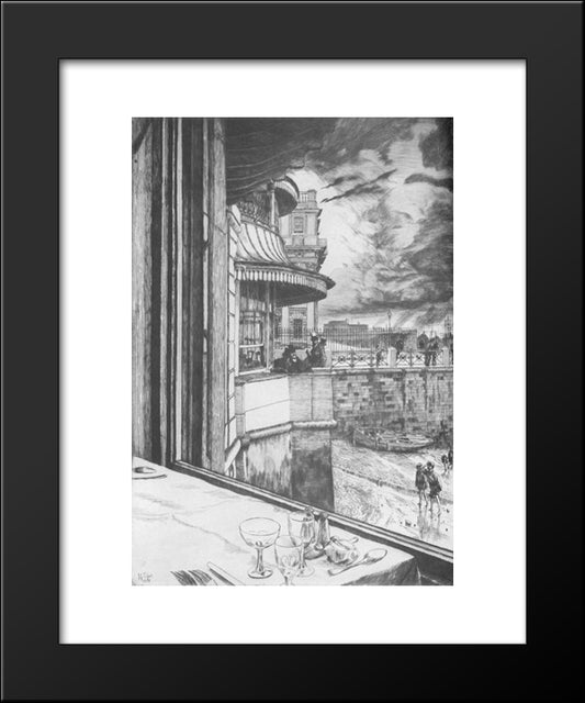 Trafalgar Tavern, Greenwich 20x24 Black Modern Wood Framed Art Print Poster by Tissot, James