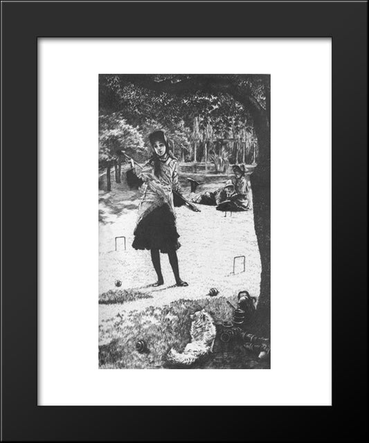 Le Croquet 20x24 Black Modern Wood Framed Art Print Poster by Tissot, James