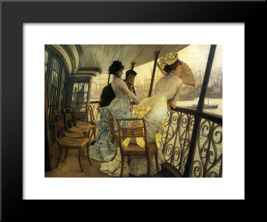 The Gallery Of H.M.S. 'Calcutta' (Portsmouth) 20x24 Black Modern Wood Framed Art Print Poster by Tissot, James
