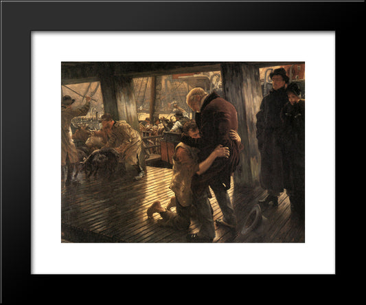 The Prodigal Son In Modern Life: The Return 20x24 Black Modern Wood Framed Art Print Poster by Tissot, James