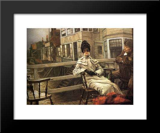 Waiting For The Ferry 20x24 Black Modern Wood Framed Art Print Poster by Tissot, James