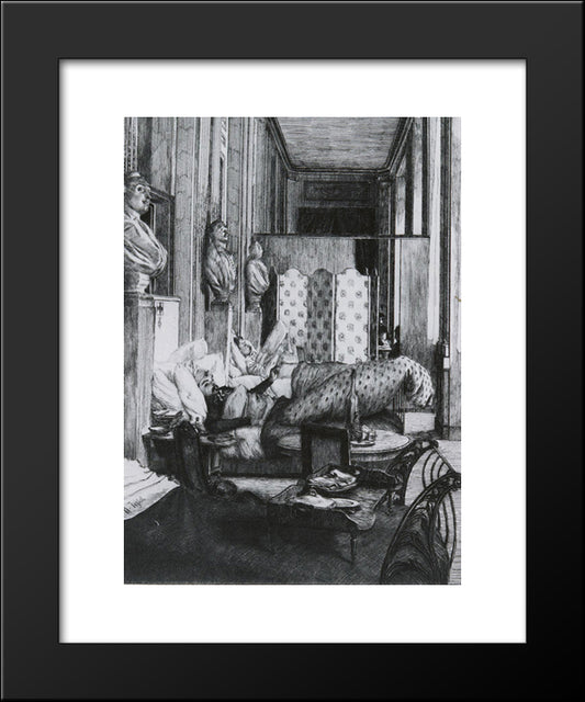 The Gallery Of The Comedie Francaise During The Siege Of Paris, 1870' 20x24 Black Modern Wood Framed Art Print Poster by Tissot, James