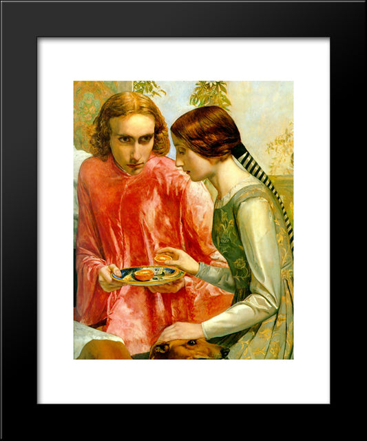 Lorenzo And Isabella - Detail 20x24 Black Modern Wood Framed Art Print Poster by Tissot, James