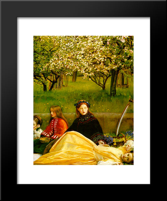 Apple Blossoms (Spring) - Detail I 20x24 Black Modern Wood Framed Art Print Poster by Tissot, James