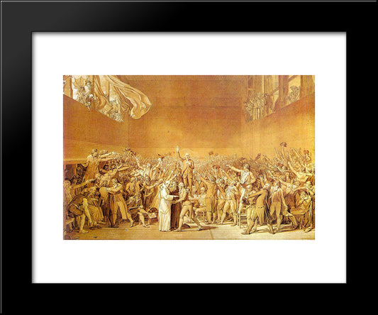 The Tennis Court Oath 20x24 Black Modern Wood Framed Art Print Poster by Tissot, James