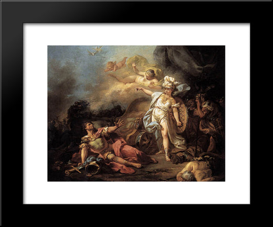 The Combat Of Mars And Minerva 20x24 Black Modern Wood Framed Art Print Poster by Tissot, James