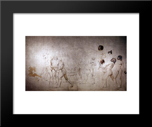 The Oath In The Tennis Court 20x24 Black Modern Wood Framed Art Print Poster by Tissot, James