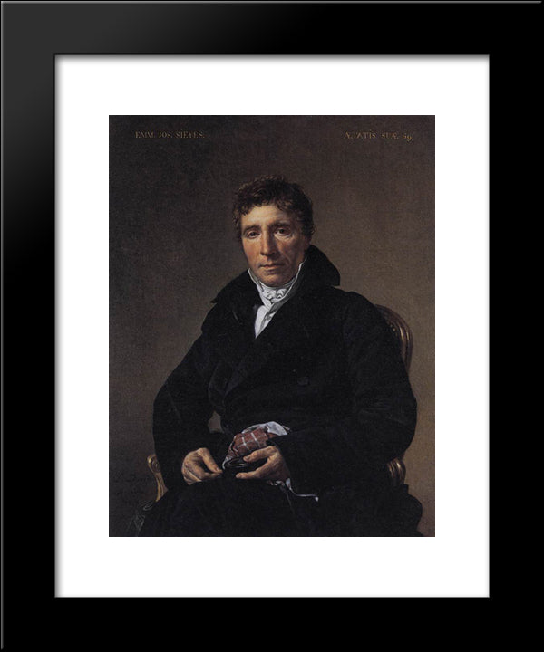 Portrait Of Emmanuel-Joseph Sieyes 20x24 Black Modern Wood Framed Art Print Poster by David, Jacques Louis