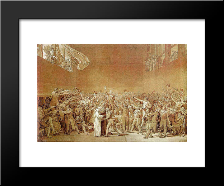 The Oath Of The Tennis Court 20x24 Black Modern Wood Framed Art Print Poster by David, Jacques Louis