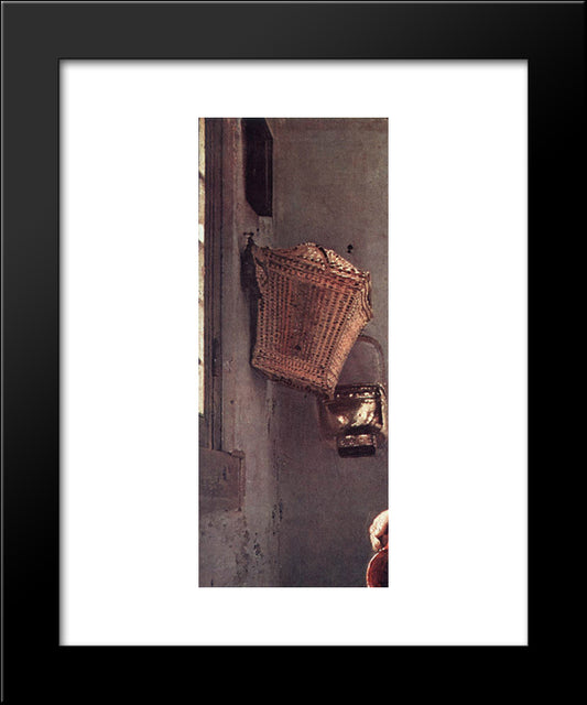 The Milkmaid [Detail: 6] 20x24 Black Modern Wood Framed Art Print Poster by Vermeer, Johannes