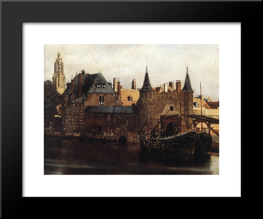 View Of Delft [Detail: 1] 20x24 Black Modern Wood Framed Art Print Poster by Vermeer, Johannes