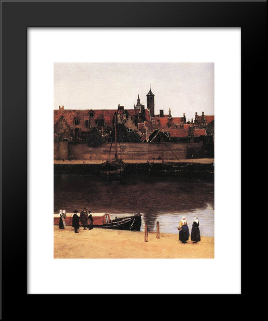 View Of Delft [Detail: 2] 20x24 Black Modern Wood Framed Art Print Poster by Vermeer, Johannes