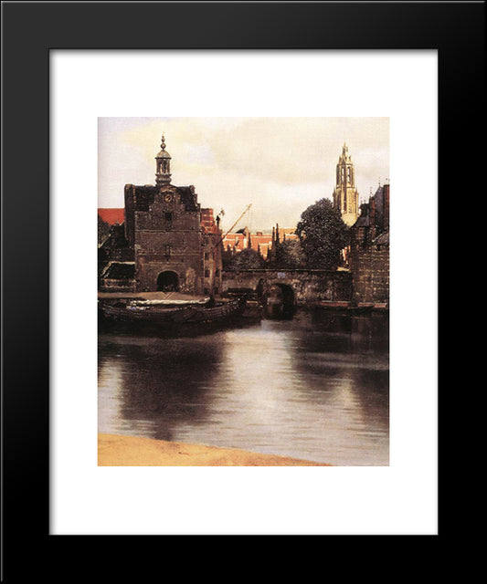 View Of Delft [Detail: 3] 20x24 Black Modern Wood Framed Art Print Poster by Vermeer, Johannes