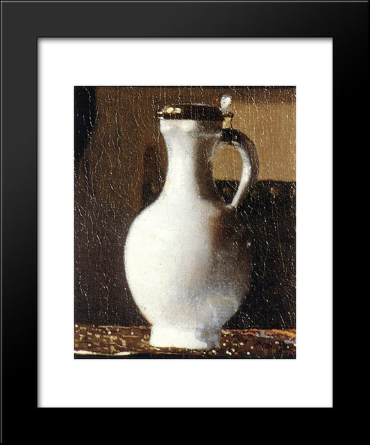 A Lady At The Virginals With A Gentleman [Detail: 2] 20x24 Black Modern Wood Framed Art Print Poster by Vermeer, Johannes