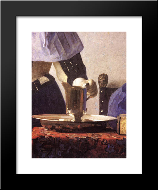 Young Woman With A Water Jug [Detail: 1] 20x24 Black Modern Wood Framed Art Print Poster by Vermeer, Johannes