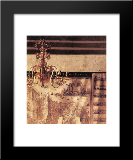 The Art Of Painting [Detail: 5] 20x24 Black Modern Wood Framed Art Print Poster by Vermeer, Johannes