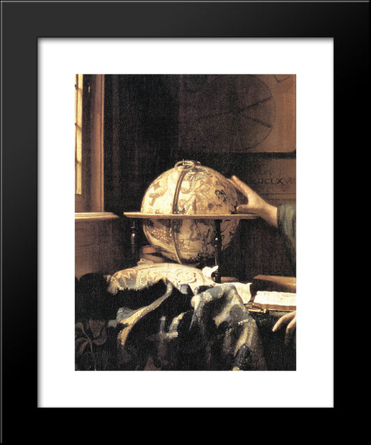 The Astronomer [Detail: 1] 20x24 Black Modern Wood Framed Art Print Poster by Vermeer, Johannes