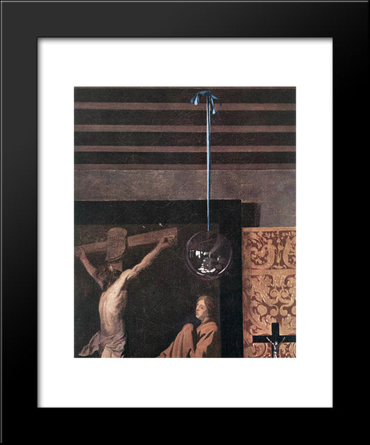 The Allegory Of The Faith [Detail: 2] 20x24 Black Modern Wood Framed Art Print Poster by Vermeer, Johannes
