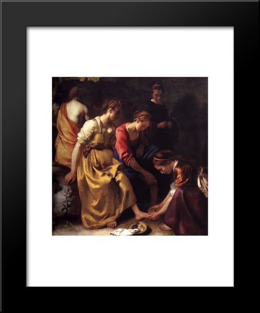 Diana And Her Companions 20x24 Black Modern Wood Framed Art Print Poster by Vermeer, Johannes