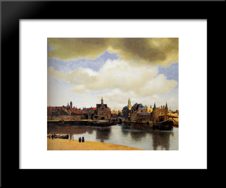 View Of Delft 20x24 Black Modern Wood Framed Art Print Poster by Vermeer, Johannes