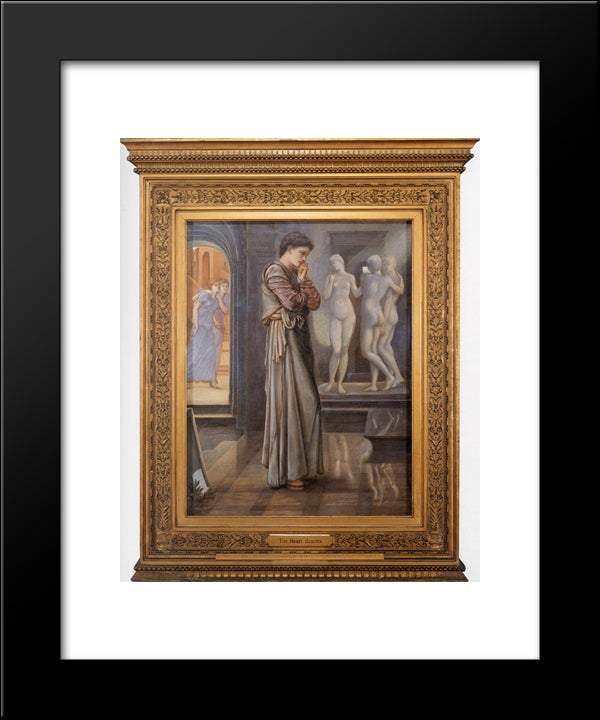 Pygmalion And The Image: I - The Heart Desires 20x24 Black Modern Wood Framed Art Print Poster by Burne Jones, Edward