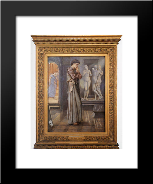 Pygmalion And The Image: I - The Heart Desires 20x24 Black Modern Wood Framed Art Print Poster by Burne Jones, Edward
