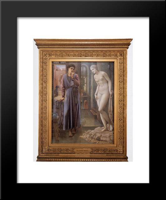 Pygmalion And The Image: Ii - The Hand Refrains 20x24 Black Modern Wood Framed Art Print Poster by Burne Jones, Edward