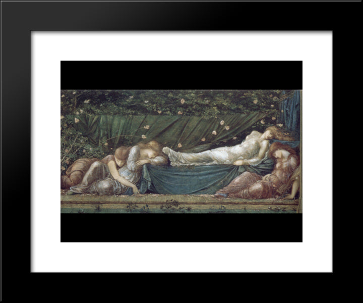 The Briar Rose Iv : The Rose Bower 20x24 Black Modern Wood Framed Art Print Poster by Burne Jones, Edward