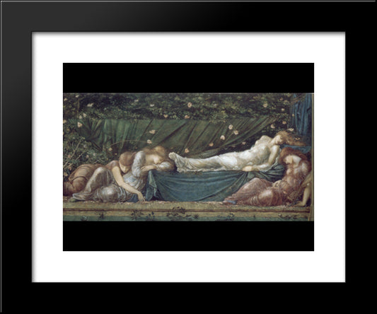 The Briar Rose Iv : The Rose Bower 20x24 Black Modern Wood Framed Art Print Poster by Burne Jones, Edward