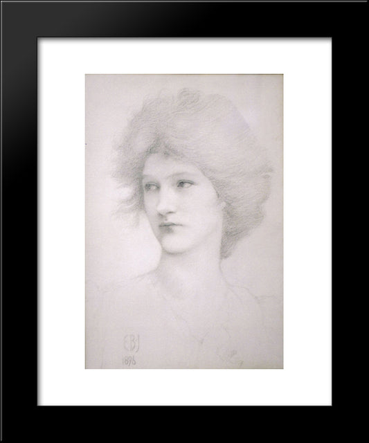 Study For The Queen In Death Of Arthur 20x24 Black Modern Wood Framed Art Print Poster by Burne Jones, Edward