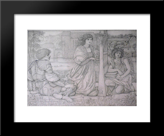 Chant D'Amour 20x24 Black Modern Wood Framed Art Print Poster by Burne Jones, Edward